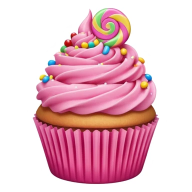 Cupcake with pink icing sticker