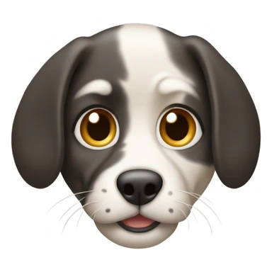 Dog with a cat face sticker