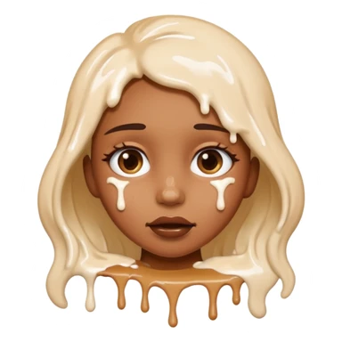Girl with Icing dripping from face sticker