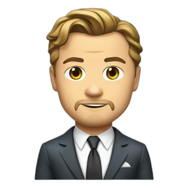 leonardo dicaprio cartoon wearing suit sticker