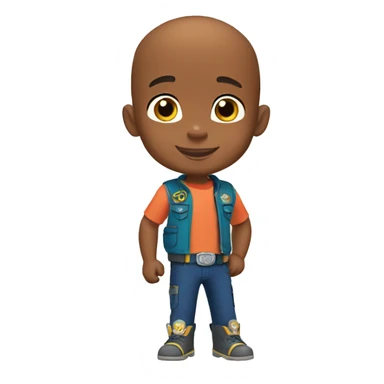 young bald black boy paw patrol sticker