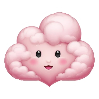 pink heart cloud sticker