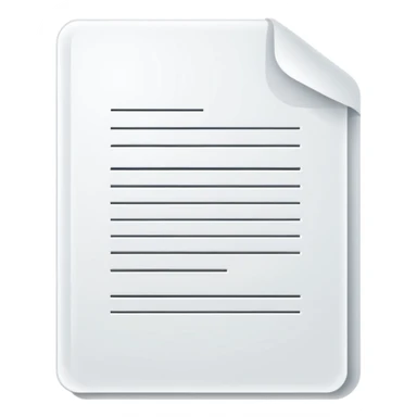 Clean white icon of a  empty document with light outlines, minimalist vector style, transparent background. sticker