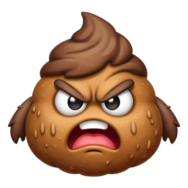 Angry poo emoji  sticker