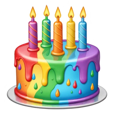 Huge fantastic epic aesthetic shiny glittery Melted rainbow birthday cake  sticker