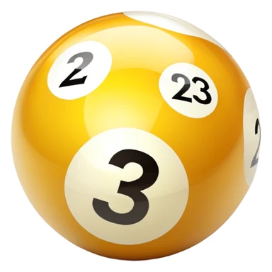 golden billiard ball with the number 23 in a pixelated style sticker