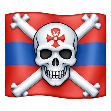 создай флаг республики сербской с черепеом по середине sticker