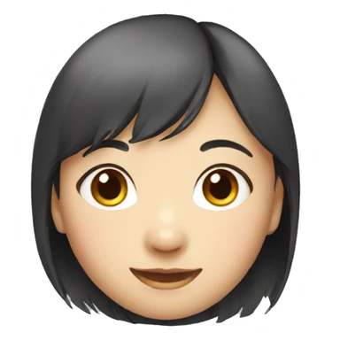 chinese girl, round smiling face sticker