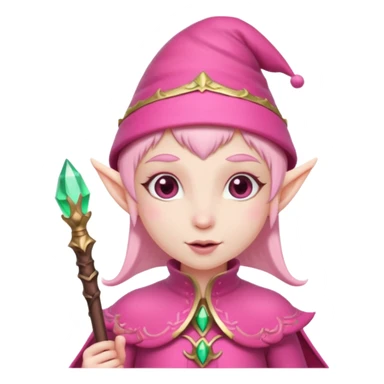 pink elve with staff sticker