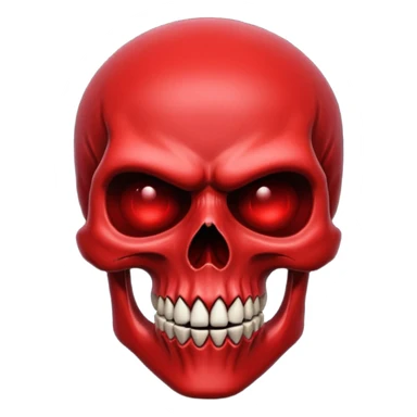 Scary red skull sticker