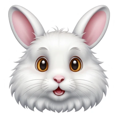 white rabbit with a surprised expression sticker