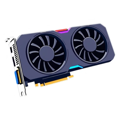 modern gaming video card with RGB lighting and cooling fans sticker
