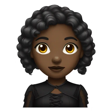 black girl wearing gothic dress  sticker