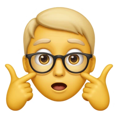 Emoji taking glasses off shocked sticker