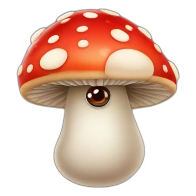 fly agaric mushroom with eyes sticker
