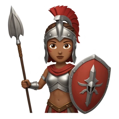 woman spartan warrior holding spear and shield sticker