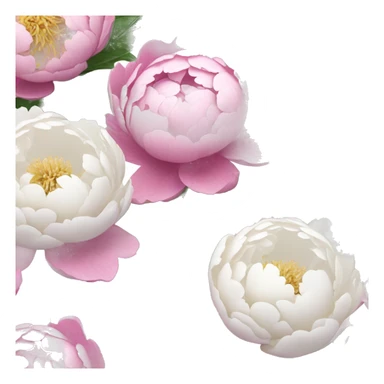 “Pink and white peony flowers sticker