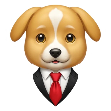 golden dog with white tie,red shirt sticker