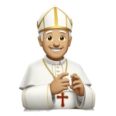 Pope with rock sign sticker