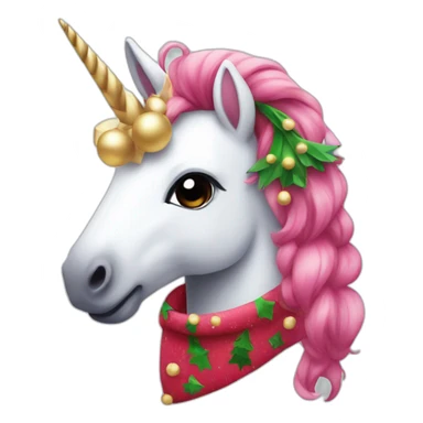Cute unicorn with Christmas clothes sticker