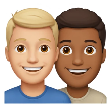 two happy male friends sticker