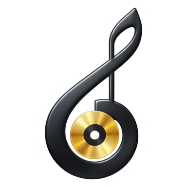 music note with a music disc sticker