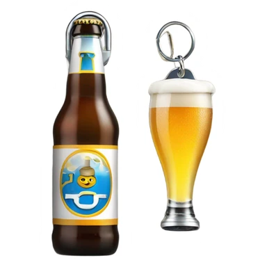 beer bottle and keys sticker