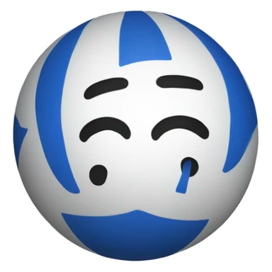White tik mark in a blue ball sticker
