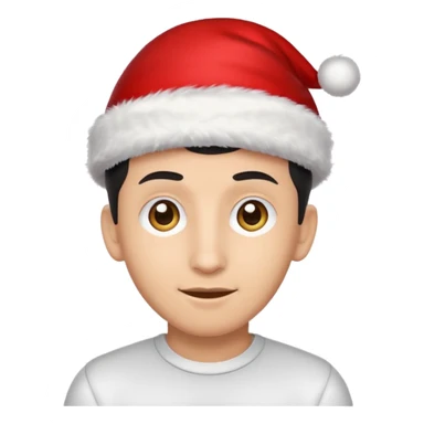Ángel Di María wearing a Christmas hat, emoji style, plain background sticker