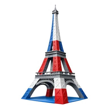 Spam meat Eiffel tower and French flag surrealist painting  sticker