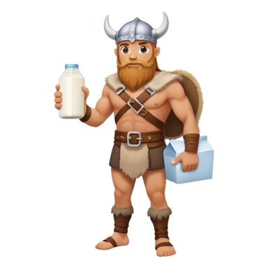 Viking  without weapon with milk, full height  sticker