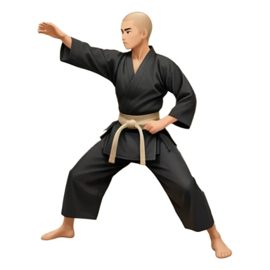 An icon depicting a martial artist in a black gi performing an Aikido technique in a dojo. The background showcases wooden floors, traditional dojo decor, and soft lighting that creates a peaceful yet focused atmosphere. The Aikido practitioner demonstrates fluid movement and precision.  sticker