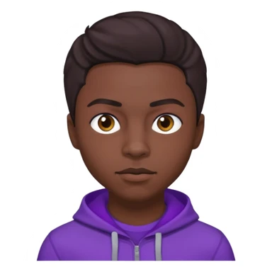 Quincy Brown with dark brown hair, purple outfit sticker