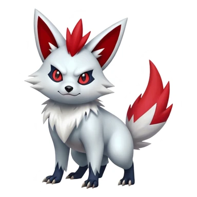 Epic Shiny Cool Edgy Zangoose-Zorua-Pokemon-fakemon-hybrid-animal Full Body  sticker
