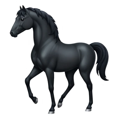 Pony black horse standing sticker
