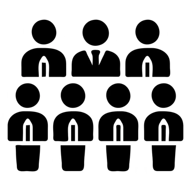 A group of 8 designers and one manager sticker