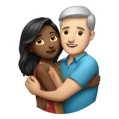 White man hugging pretty indian lady sticker