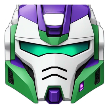 purple and green gundam rx-78-2 face sticker