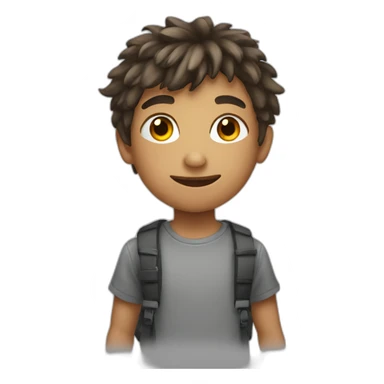 boy with a rat head sticker