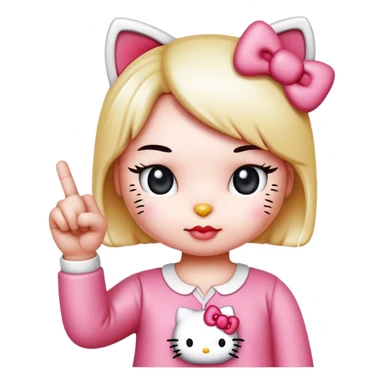 Hello kitty holding middle finger sticker