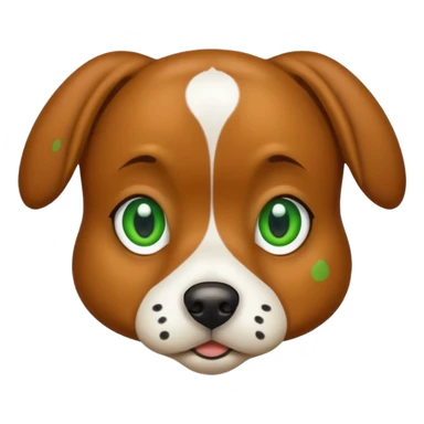 Brown dog with big green eyes and white spots on chest  sticker