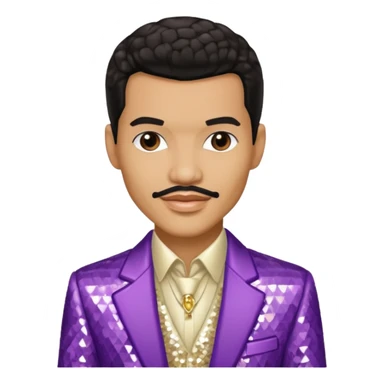 El DeBarge with dark brown hair, cream sequin outfit sticker