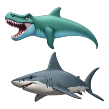 dinosaur vs shark sticker