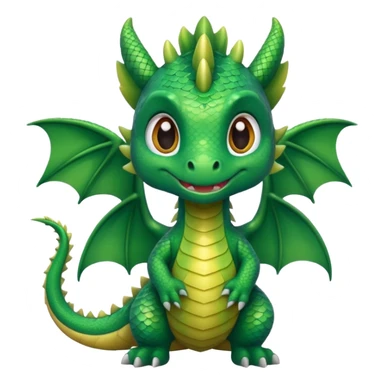 standing adorable dragon emoticon style sticker