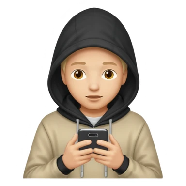 Hooded emoji on their phone making money sticker