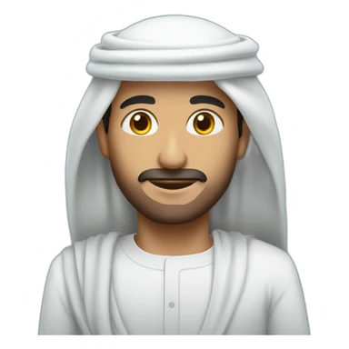 a man from saudi arabia, with a sky-blue background sticker