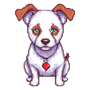 dog with a red nose sticker