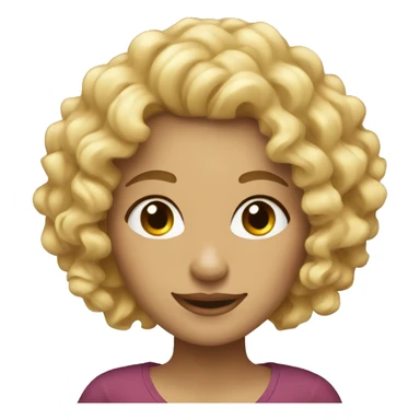 Curly blonde woman, avatar  sticker