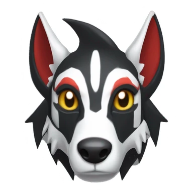 Black Cool Edgy Sergal-Houndoom-Fakémon  with White and Red Edgy markings sticker