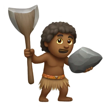 Aborigine with stone axe hunting sticker